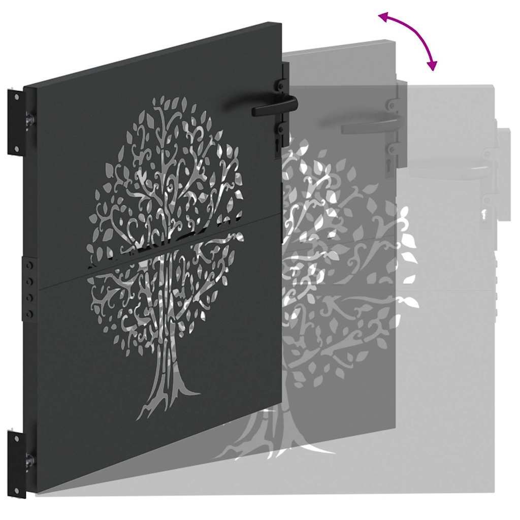 vidaXL Cancello da giardino, Cancello da Giardino 85x75 cm Design Albero in Acciaio Corten