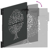 vidaXL Cancello da giardino, Cancello da Giardino 85x75 cm Design Albero in Acciaio Corten