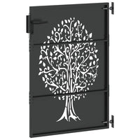 Cancello da giardino, Cancello da Giardino 85x75 cm Design Albero in Acciaio Corten 42015860