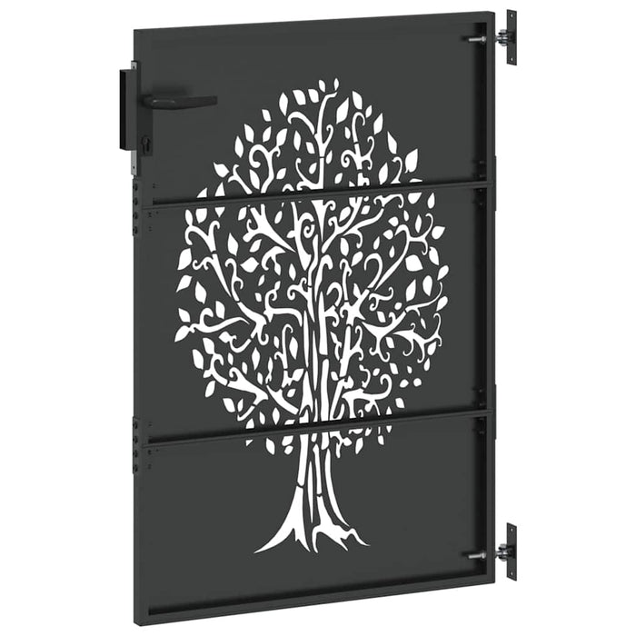 Cancello da giardino, Cancello da Giardino 85x75 cm Design Albero in Acciaio Corten 42015860
