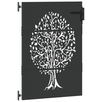 Cancello da giardino, Cancello da Giardino 85x75 cm Design Albero in Acciaio Corten 42015861