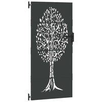 vidaXL Cancello da giardino, Cancello da Giardino 85x75 cm Design Albero in Acciaio Corten