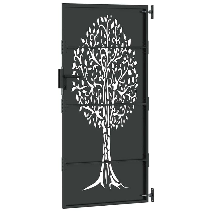 vidaXL Cancello da giardino, Cancello da Giardino 85x75 cm Design Albero in Acciaio Corten