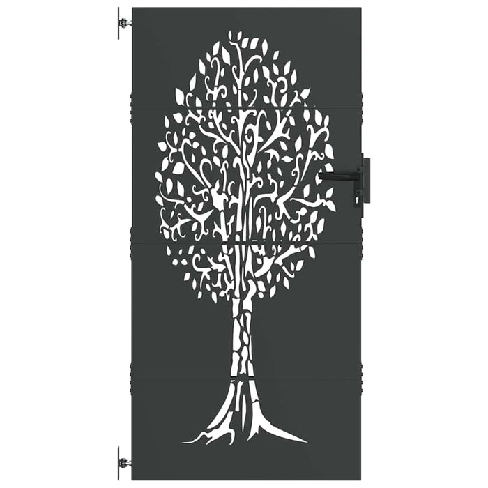 Cancello da giardino, Cancello da Giardino 85x75 cm Design Albero in Acciaio Corten 42015862