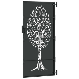Cancello da giardino, Cancello da Giardino 85x75 cm Design Albero in Acciaio Corten 42015863