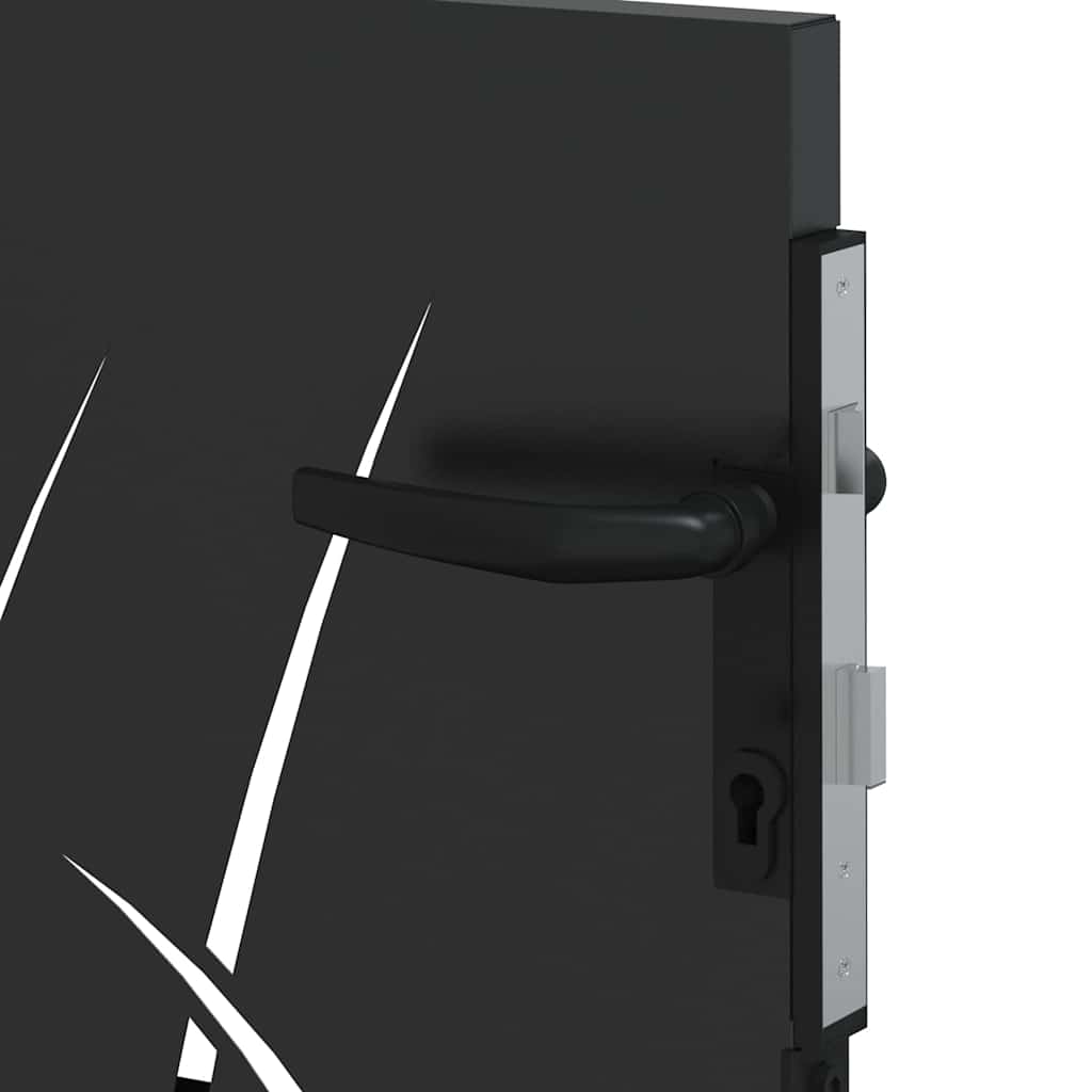 Cancello da giardino con blocco Nero 105 x 100 cm 42015864