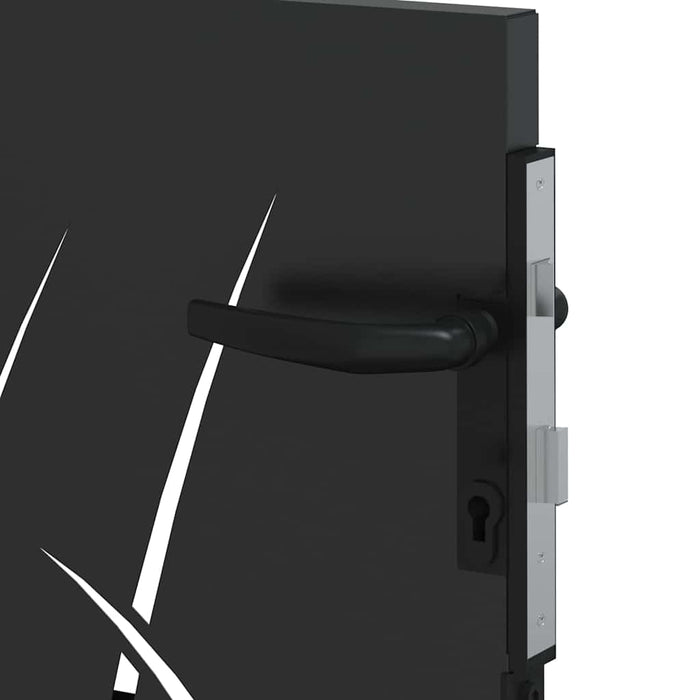 Cancello da giardino con blocco Nero 105 x 100 cm 42015864