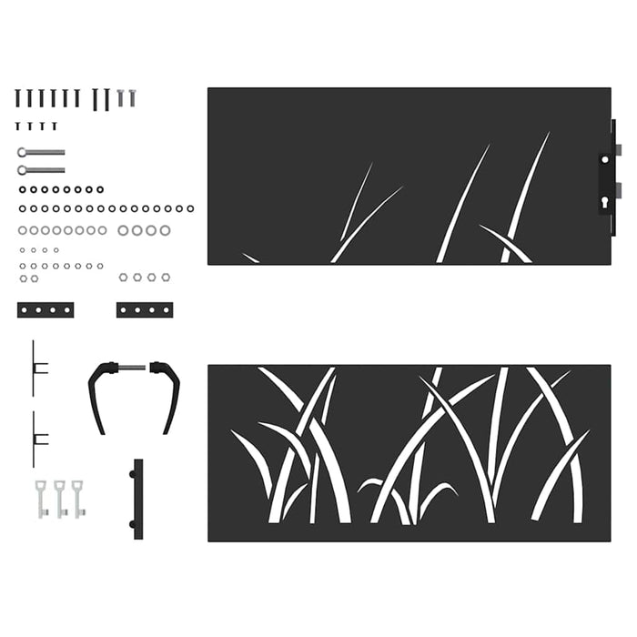 Cancello da giardino con blocco Nero 105 x 100 cm 42015864