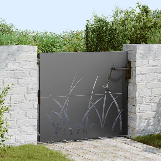 vidaXL Cancello da giardino con blocco Nero 105 x 100 cm
