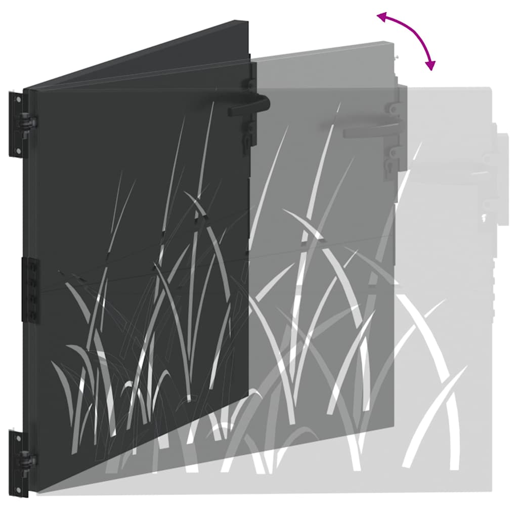 Cancello da giardino con blocco Nero 105 x 100 cm 42015864