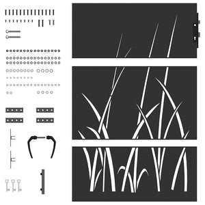 vidaXL Cancello da giardino con blocco Nero 105 x 125 cm