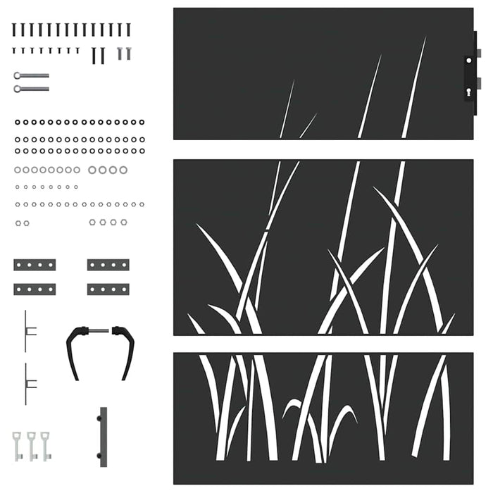 vidaXL Cancello da giardino con blocco Nero 105 x 125 cm