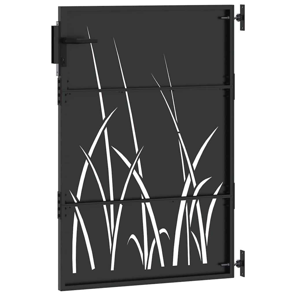 vidaXL Cancello da giardino con blocco Nero 105 x 125 cm