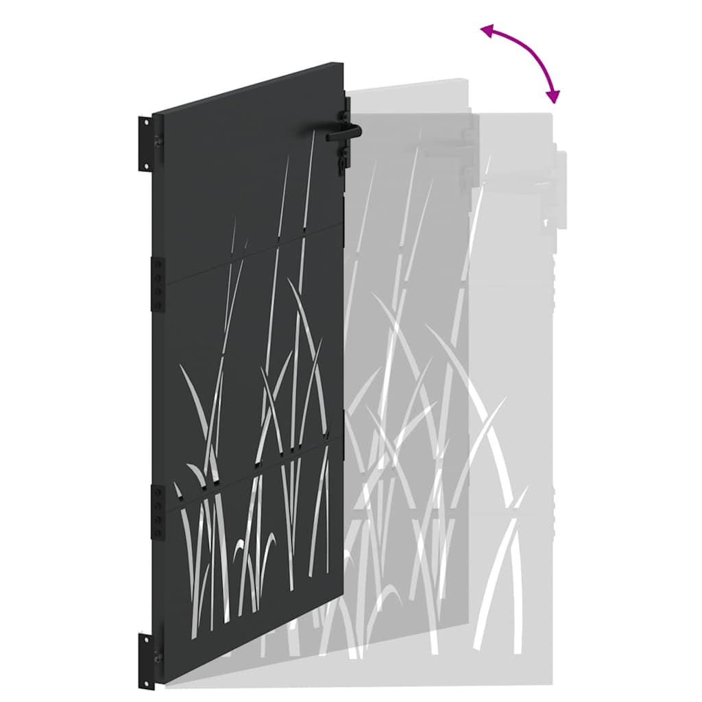 vidaXL Cancello da giardino con blocco Nero 105 x 125 cm