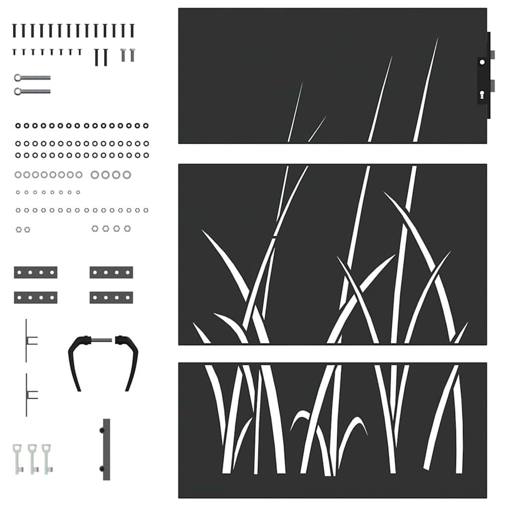 Cancello da giardino, Cancello da Giardino 85x150 cm Design in Acciaio Corten con Erba 42015866