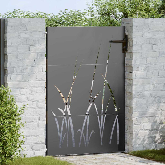 Cancello da giardino, Cancello da Giardino 85x150 cm Design in Acciaio Corten con Erba 42015866