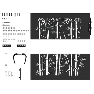 Cancello da giardino con blocco Nero 105 x 100 cm 42015869