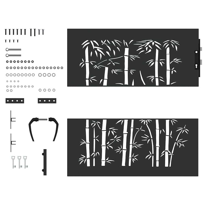 Cancello da giardino con blocco Nero 105 x 100 cm 42015869