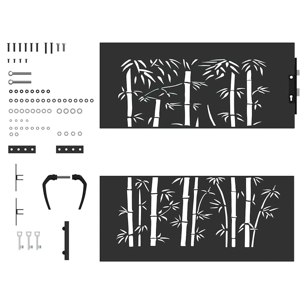 vidaXL Cancello da giardino con blocco Nero 105 x 100 cm