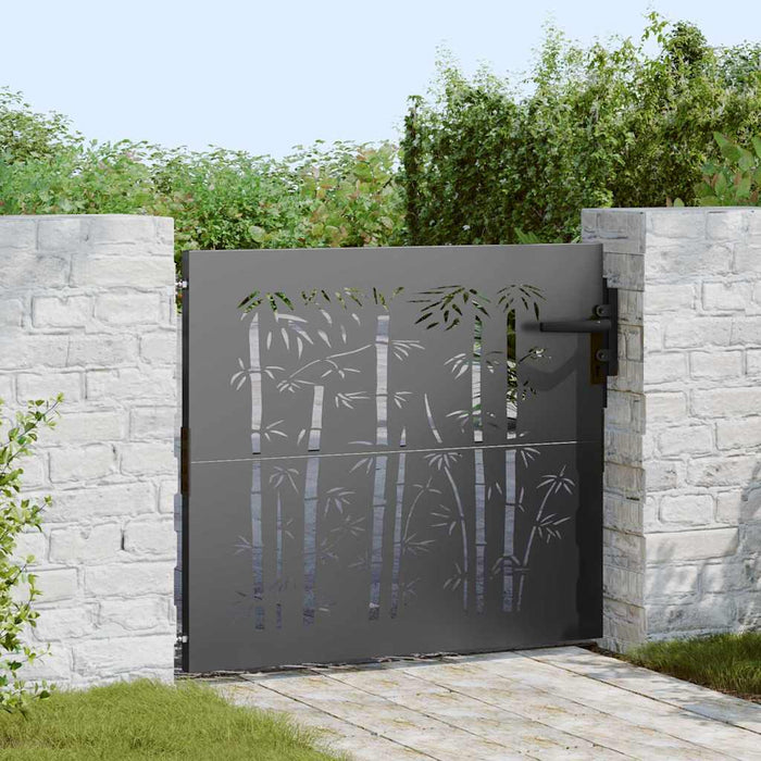 Cancello da giardino con blocco Nero 105 x 100 cm 42015869