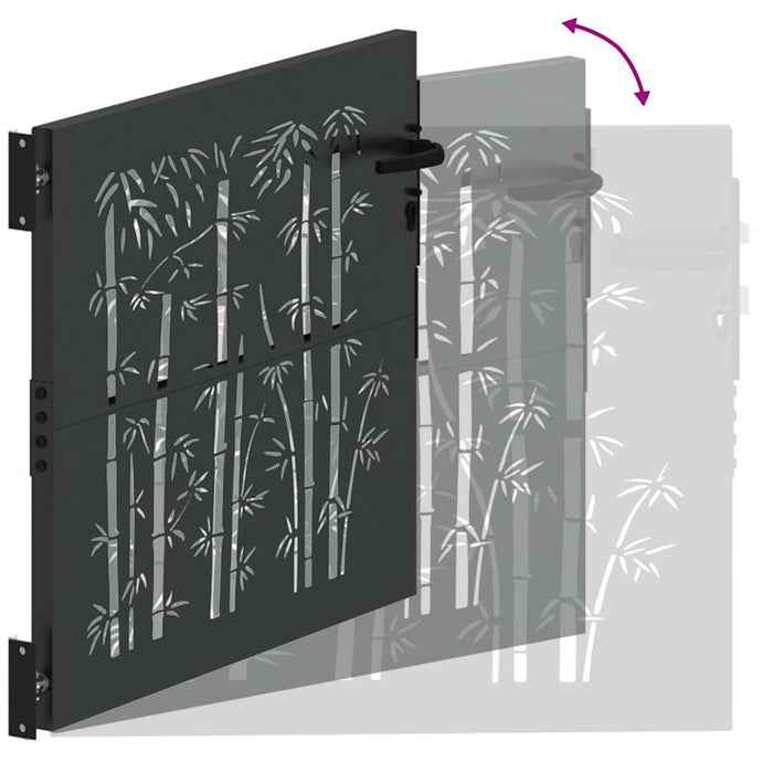 Cancello da giardino con blocco Nero 105 x 100 cm 42015869