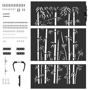 Cancello da giardino con blocco Nero 105 x 125 cm 42015870