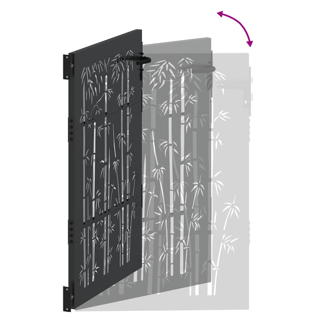 Cancello da giardino con blocco Nero 105 x 125 cm 42015870