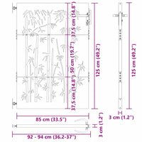Cancello da giardino con blocco Nero 105 x 125 cm 42015870