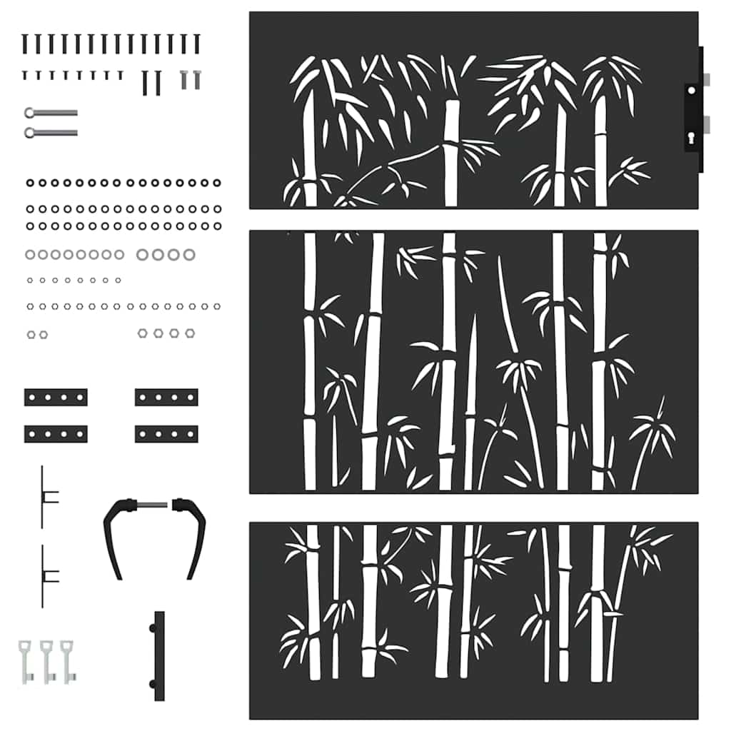 vidaXL Cancello da giardino con blocco Nero 105 x 150 cm