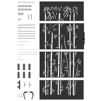 Cancello da giardino con blocco Nero 105 x 200 cm 42015873