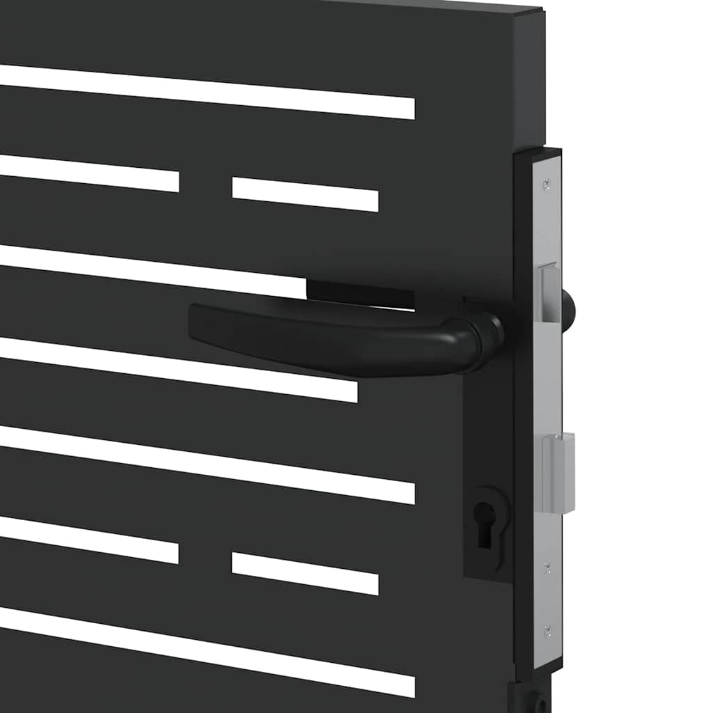 vidaXL Cancello da giardino con blocco Nero 105 x 100 cm