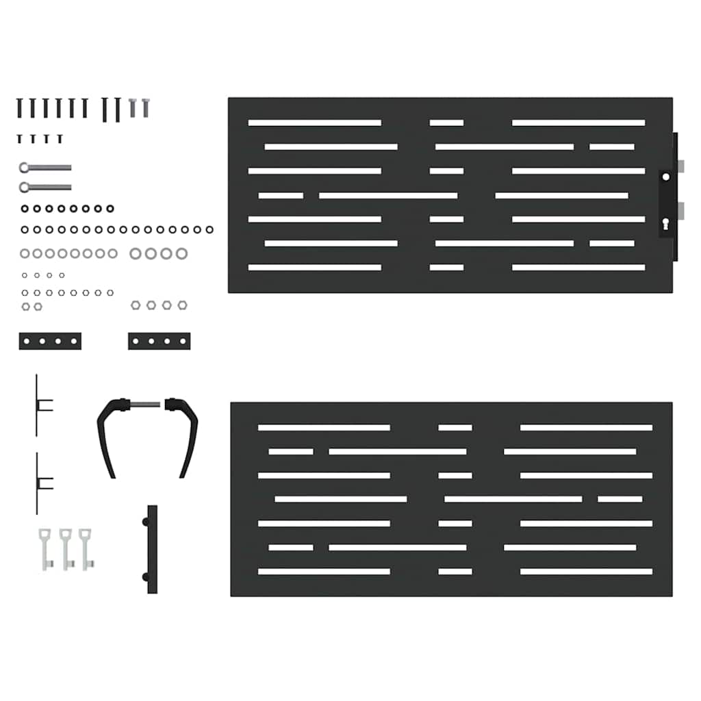 vidaXL Cancello da giardino con blocco Nero 105 x 100 cm