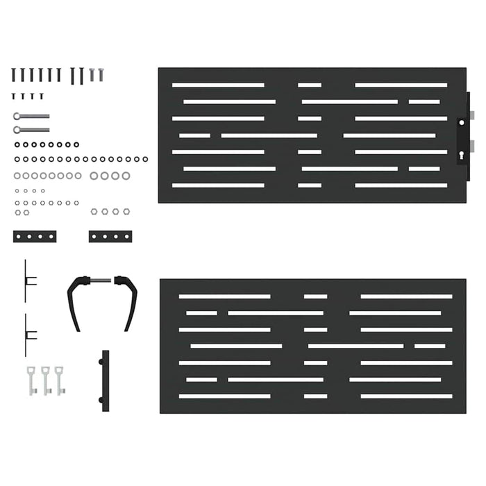 vidaXL Cancello da giardino con blocco Nero 105 x 100 cm