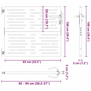 vidaXL Cancello da giardino con blocco Nero 105 x 100 cm