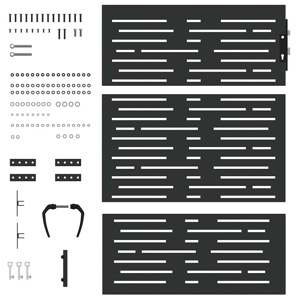 Cancello da giardino, Cancello da Giardino 85x100 cm Design Quadrato in Acciaio Corten 42015875