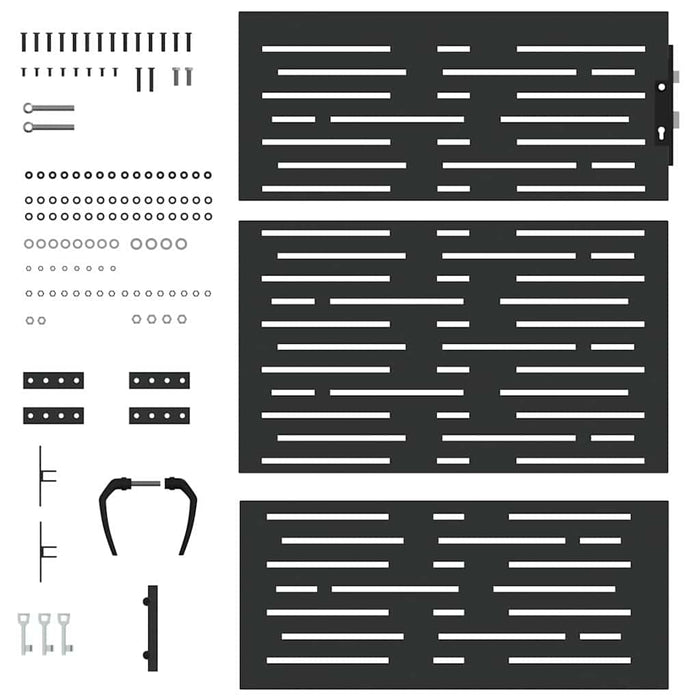 Cancello da giardino, Cancello da Giardino 85x100 cm Design Quadrato in Acciaio Corten 42015875