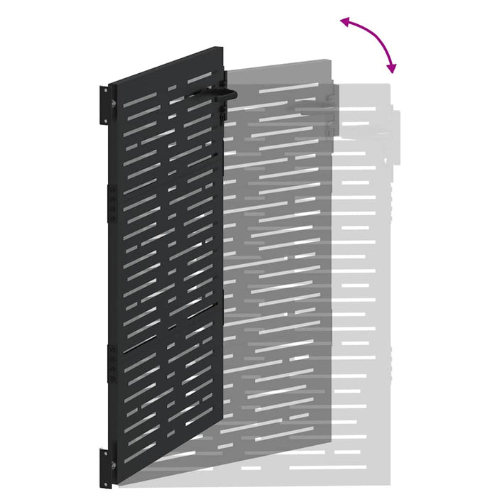 Cancello da giardino, Cancello da Giardino 85x100 cm Design Quadrato in Acciaio Corten 42015876