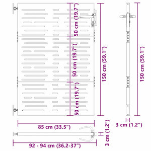 Cancello da giardino, Cancello da Giardino 85x100 cm Design Quadrato in Acciaio Corten 42015876