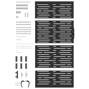 Cancello da giardino, Cancello da Giardino 85x100 cm Design Quadrato in Acciaio Corten 42015877