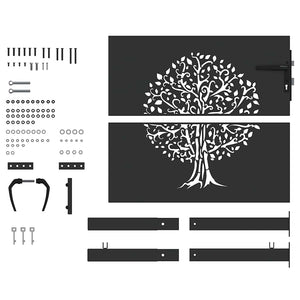 vidaXL Cancello da giardino con blocco Nero 105 x 100 cm