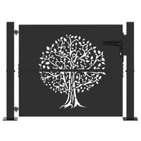 Cancello da giardino con blocco Nero 105 x 100 cm 42015884