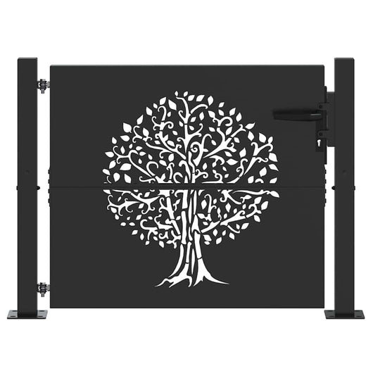 Cancello da giardino con blocco Nero 105 x 100 cm 42015884