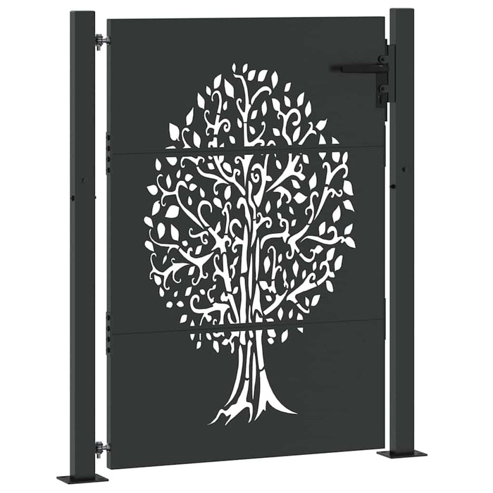 Cancello da giardino, Cancello da Giardino 105x75 cm Acciaio Corten Design Albero 42015885