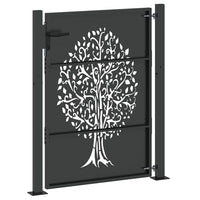 Cancello da giardino, Cancello da Giardino 105x75 cm Acciaio Corten Design Albero 42015885