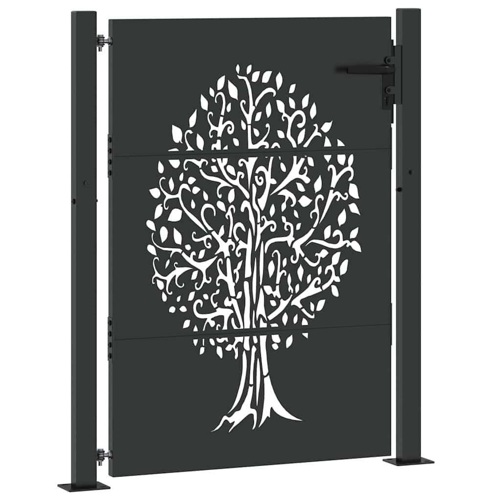 Cancello da giardino, Cancello da Giardino 105x75 cm Acciaio Corten Design Albero 42015886