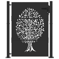 Cancello da giardino, Cancello da Giardino 105x75 cm Acciaio Corten Design Albero 42015886