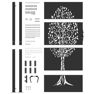 Cancello da giardino, Cancello da Giardino 105x75 cm Acciaio Corten Design Albero 42015888