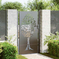 Cancello da giardino, Cancello da Giardino 105x75 cm Acciaio Corten Design Albero 42015888