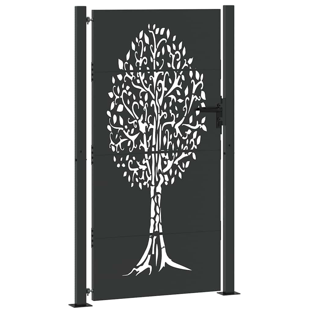 Cancello da giardino, Cancello da Giardino 105x75 cm Acciaio Corten Design Albero 42015888
