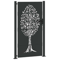 Cancello da giardino, Cancello da Giardino 105x75 cm Acciaio Corten Design Albero 42015888